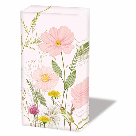 Pastel Flowers, pink • Pocket Tissue