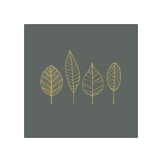 Pure Gold Leaves anthracite • Beverage Napkins