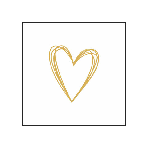 Pure Heart, gold • Beverage Napkins
