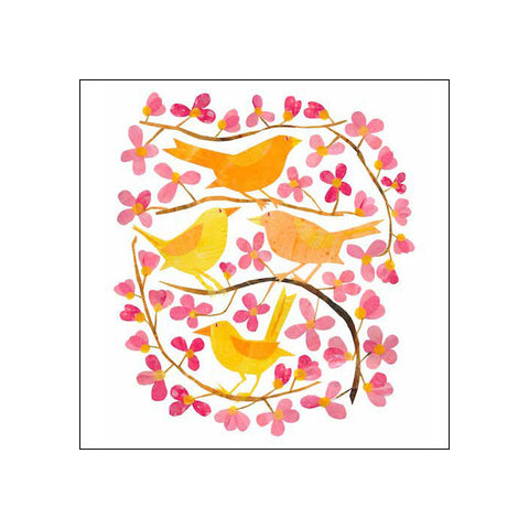 Cherry Blossoms and Birds • Beverage Napkins