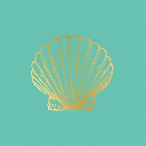 Golden Shell, aqua Lunch Napkin