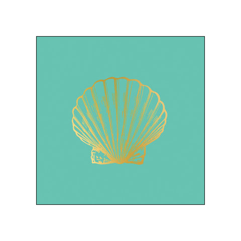 Golden Shell, aqua • Beverage Napkins