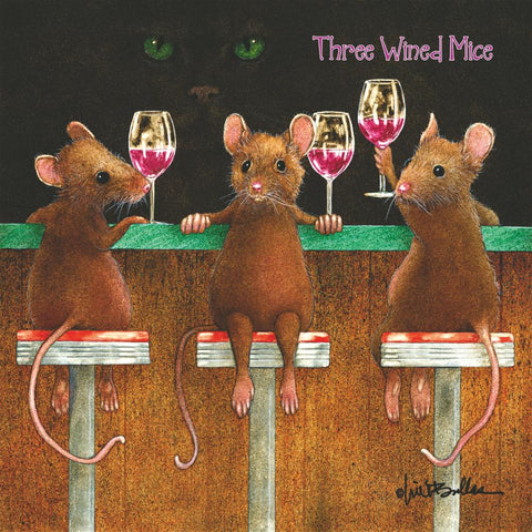 Three Wined Mice • Beverage Napkin