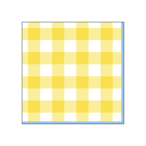 Carreaux, jaune • Beverage Napkins