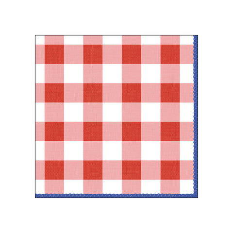 Carreaux, rouge • Beverage Napkins
