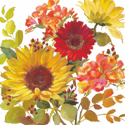 Sunny Flowers, cream • Beverage Napkins