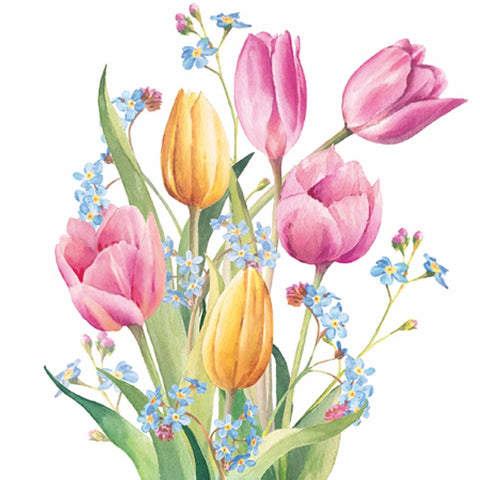 Tulips Bouquet • Beverage Napkin