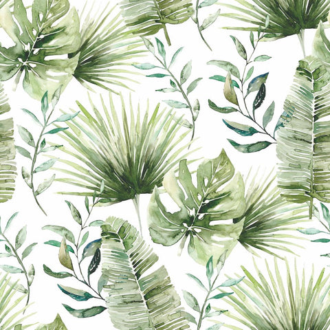 Jungle Leaves, white • Beverage Napkins