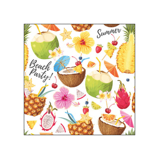 Beach Party, white • Beverage Napkins