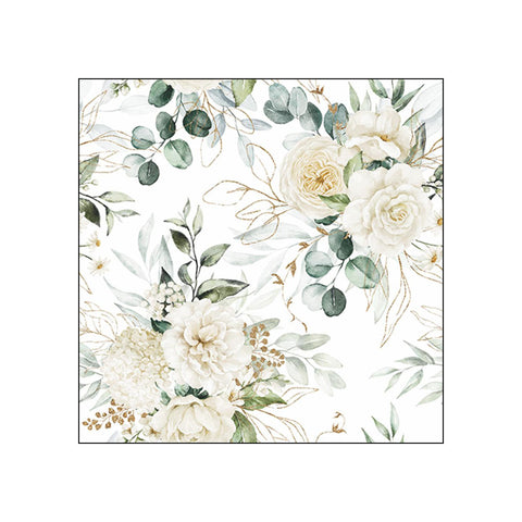 Eucalyptus & Roses • Beverage Napkins