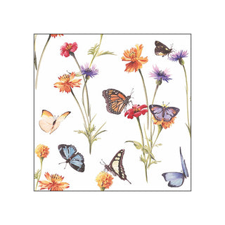 Butterfly Garden, white • Beverage Napkins