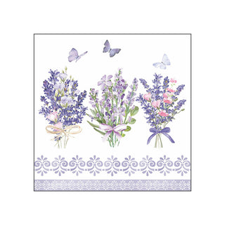 Lovely Lavender, white • Beverage Napkins