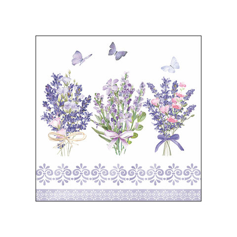 Lovely Lavender, white • Beverage Napkins