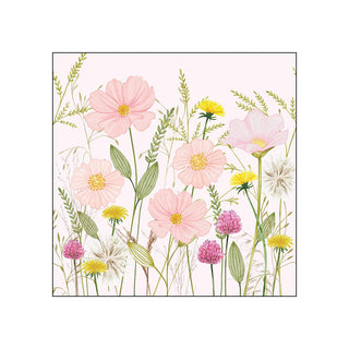 Pastel Flowers, pink • Beverage Napkins