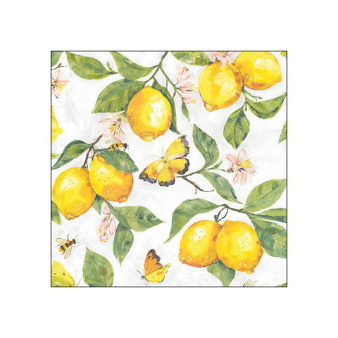 Fresh Lemons, white • Beverage Napkins