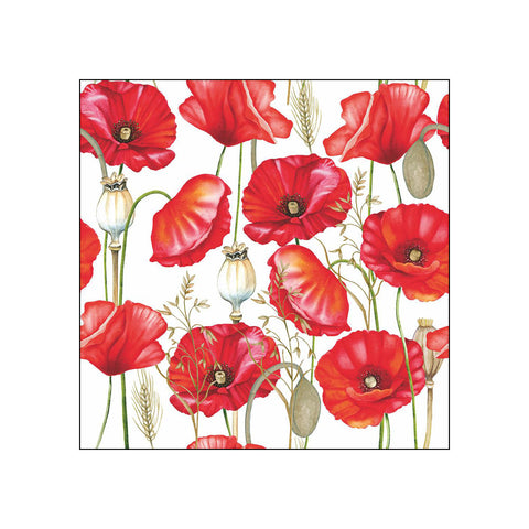 Poppy All Over, white • Beverage Napkins