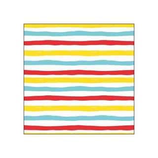 Wavy Stripes, red • Beverage Napkins