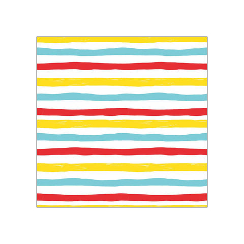 Wavy Stripes, red • Beverage Napkins