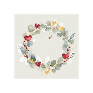 Eucalyptus Wreath, green • Beverage Napkins