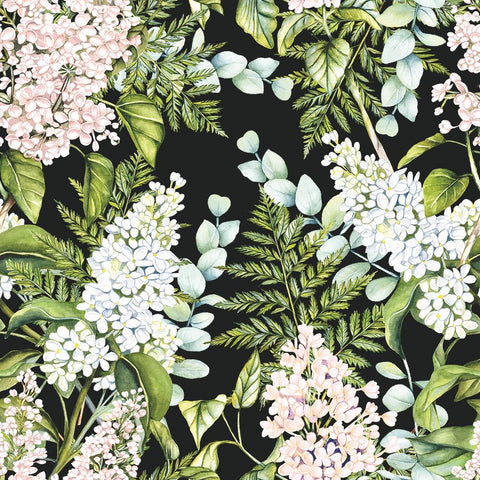 Soft Lilacs, black • Beverage Napkin