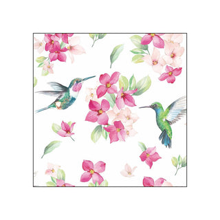 Diligent Hummingbirds, white • Beverage Napkins