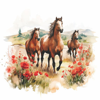 Trotting Horses • Beverage Napkin