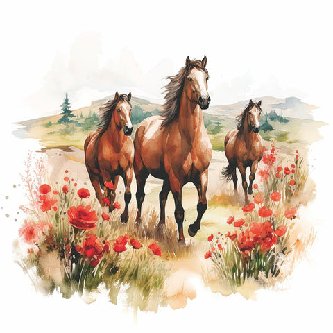 Trotting Horses • Beverage Napkin
