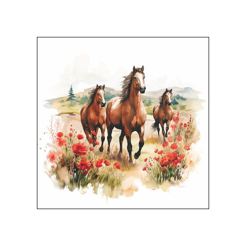 Trotting Horses • Beverage Napkins