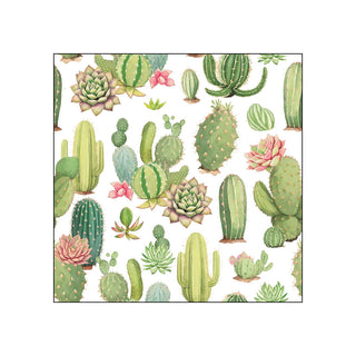 Blooming Cacti, white • Beverage Napkins