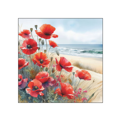 Poppies by the Sea • Beverage Napkins