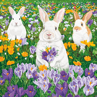 Bunnies in Crocus • Lunch Napkin
