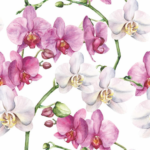 Elegant Orchids, white • Lunch Napkins
