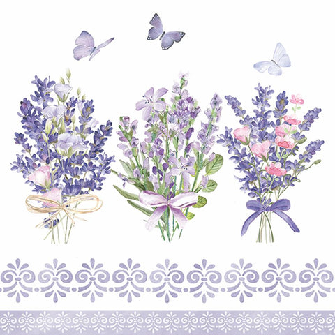 Lovely Lavender, white • Lunch Napkin