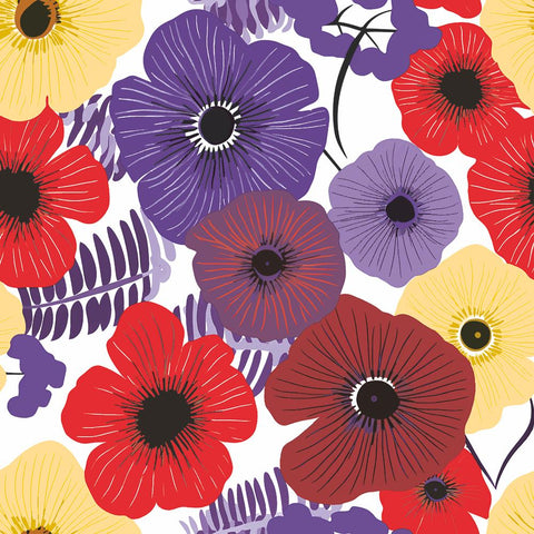 Colorful Flowers, lilac • Lunch Napkin