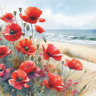 Poppies by the Sea • Lunch Napkins
