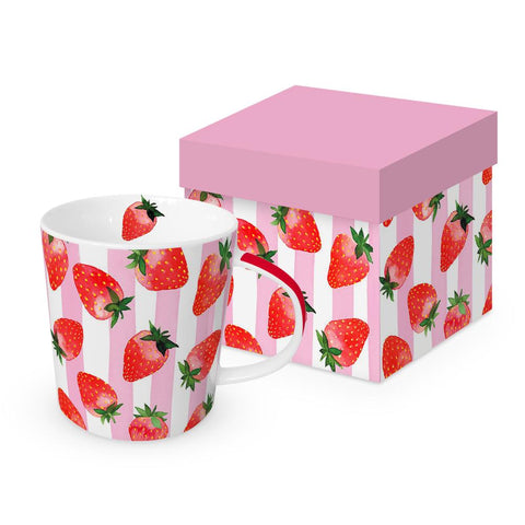Strawberry & Stripes • Gift-boxed Mug