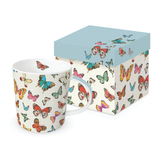 Butterflies, cream • Gift-Boxed Mug