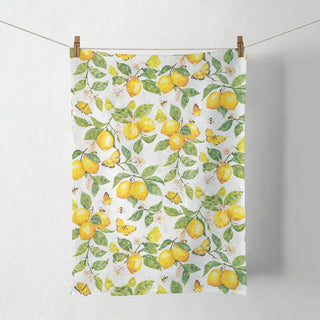 Fresh Lemons, white • • Kitchen Towel