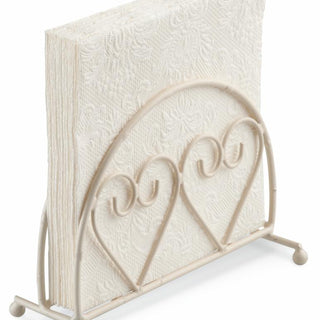 Two Hearts, cream • Metal Napkin Holder