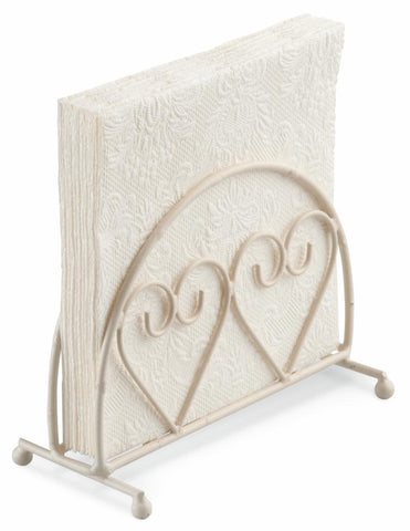 Two Hearts, cream • Metal Napkin Holder