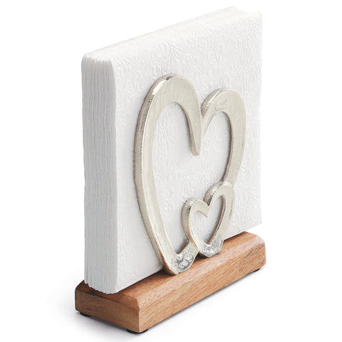 Die Cast Metal Napkin Holder • Hearts Duo