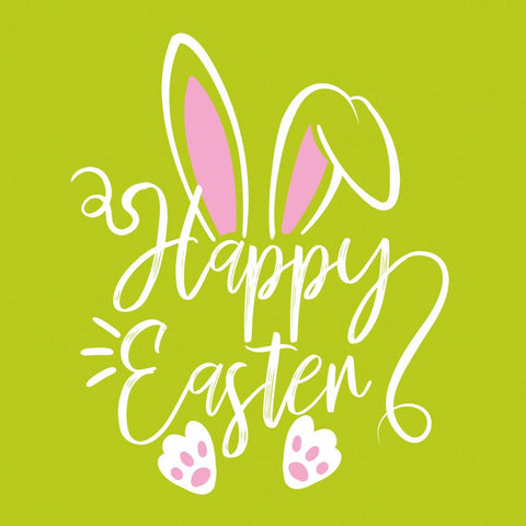 Happy Easter, green • Beverage Napkin