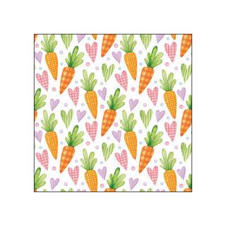 Carrots and Hearts, white • Beverage Napkins