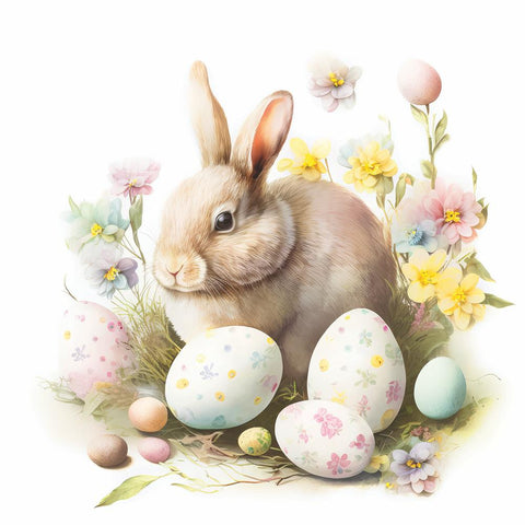 Bunny & Eggs • Beverage Napkin