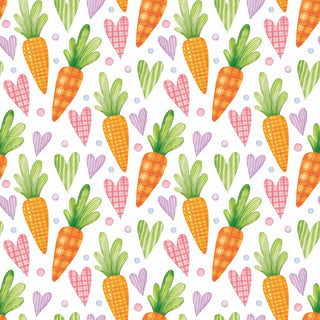 Carrots and Hearts, white • Lunch Napkins