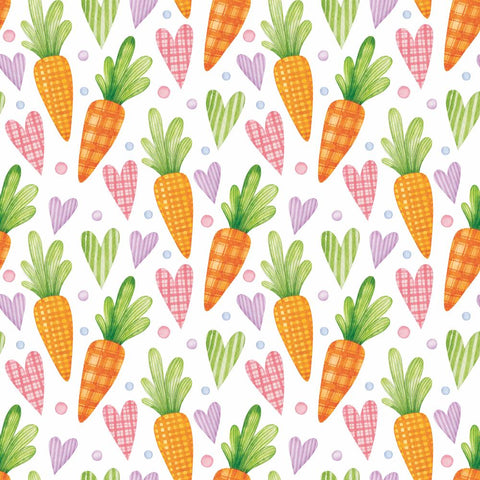 Carrots and Hearts, white • Lunch Napkins