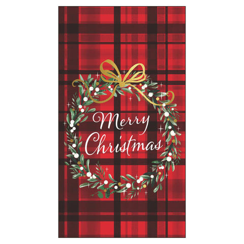 Christmas Plaid, red • Guest Towels