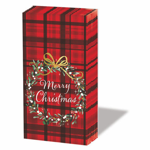 Christmas Plaid, red • Pocket Tissues