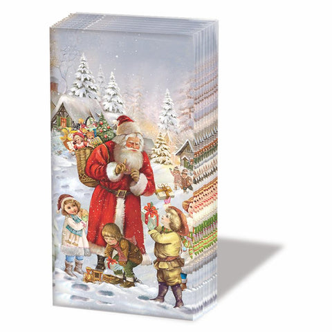 Santa Bringing Presents • Pocket Tissues