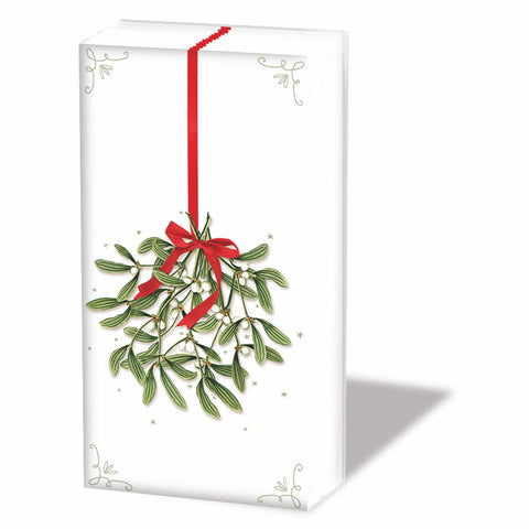 Mistletoe with Bow, white • Pocket Tissues
